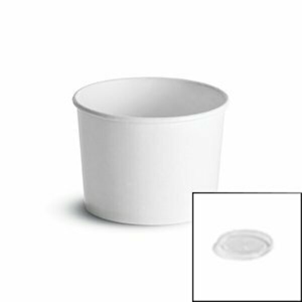 Huhtamaki Chinet Chinet 12oz Poly-Coated Food Container Combo Pack Plastic Lid, 250PK 71232